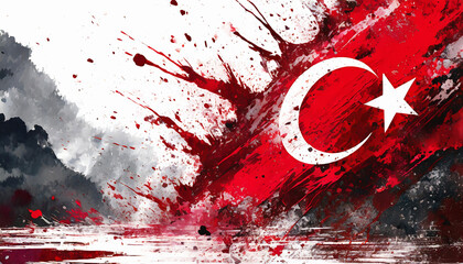 Vibrant flag of Turkey