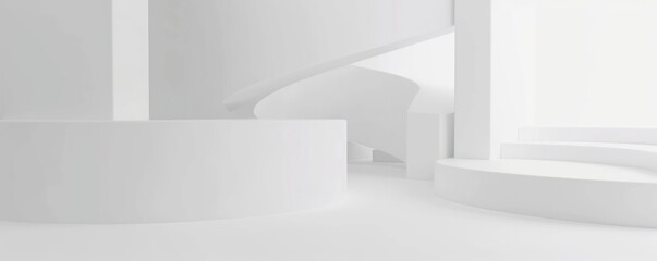Obraz premium White 3-dimensional abstract background and wallpaper