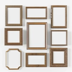 Obraz premium 3D Render of a magnetic photo frame set that can be arranged in various configurations, on isolated white background, Generative AI