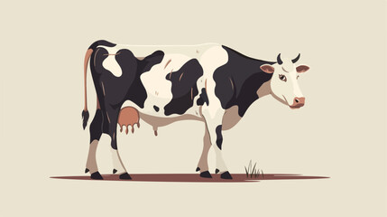 Spotted cow isolated. Vector flat style illustration