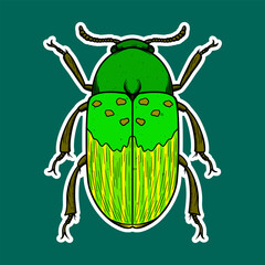 Hand drawn Insect Doodle Sticker Illustration