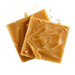 A piece of old-fashioned butterscotch candy isolated on Transparent Background, without background .PNG