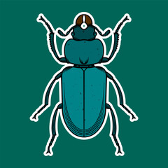 Hand drawn Insect Doodle Sticker Illustration