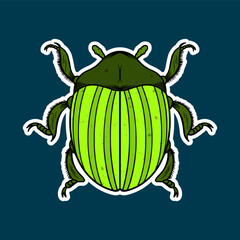 Hand drawn Insect Doodle Sticker Illustration