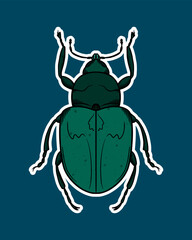 Hand drawn Insect Doodle Sticker Illustration