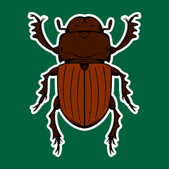 Hand drawn Insect Doodle Sticker Illustration