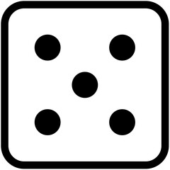 Dices Black Outline Icon Pack
