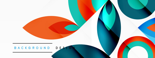 A vibrant red font on an electric blue background with circles and leaf patterns, inspired by eyewear graphics, creates a colorful and artistic design