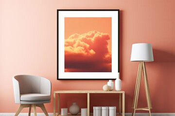 Amber Sunset Cloud Gradients - Elegant Dusk Mix Minimal Poster