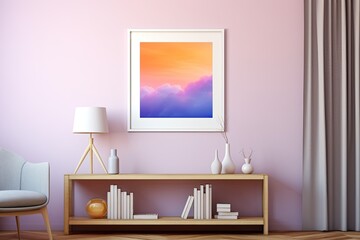 Amber Sunset Cloud Gradients Decorative Poster - Gradient Sunset Art Fantasy Sky Print