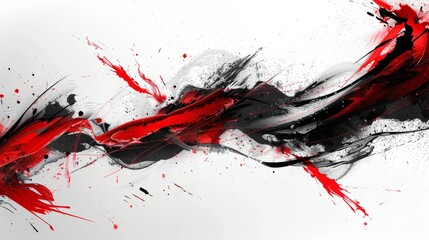 Abstract art of chaotic red streaks on a monochrome canvas evoking passion and movement