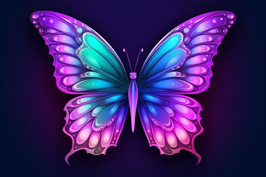Bright Butterfly Wing Gradients Glowing Background - Illuminated Butterfly Gradient Art