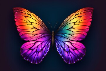 Bright Butterfly Wing Gradients: Ethereal Wing Art Illustration.