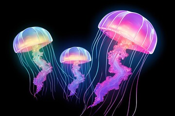 Luminous Jellyfish Glow Gradients at Glowing Sea Ambiance