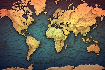 Old World Map Gradients: Classic Topographic Map Spectrum