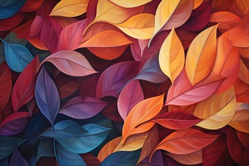 Warm Fall Glow: Rustling Autumn Leaves Gradients Abstract Art