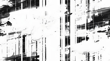 monochrome abstract composition, resembling glitch art with vertical distortions and black and white contrasts, suitable for modern digital backgrounds and graphic projects.