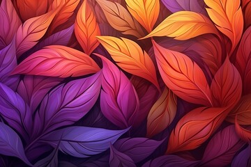 Foliage Gradient: Rustling Autumn Leaves Gradients Artistic Banner