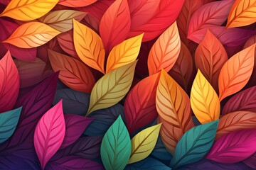 Fototapeta na wymiar Autumn Rustling Leaves Gradient Background - Colorful Fall Design