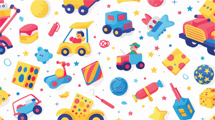 Seamless pattern with colorful childrens toys - strol