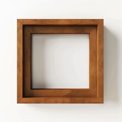 3D Render of a shadow box photo frame with depth for showcasing 3D objects, on isolated white background, Generative AI