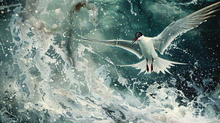 Seagulls on the sea - Powered by Adobe