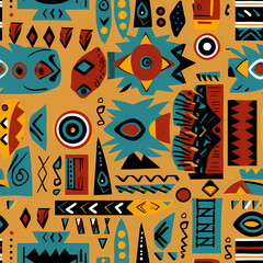 A seamless pattern with digital illustration