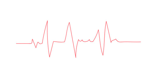 Red heartbeat line icon. Pulse Rate icon. Vector illustration - obrazy, fototapety, plakaty