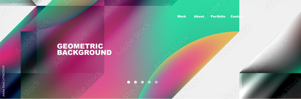 Poster it is a geometric background with a rainbow of colors . high quality