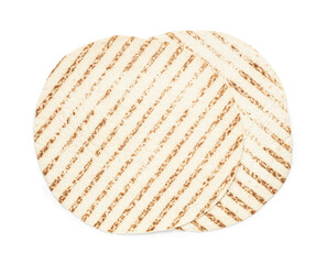 Tasty thin lavash on white background