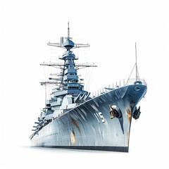 USS Missouri on white background realistic