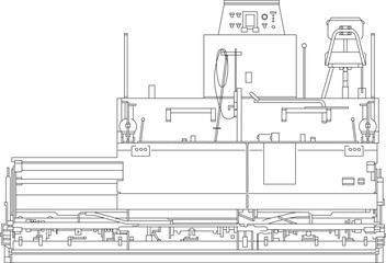 Vector sketch illustration of industrial transportation heavy equipment vehicle design drawing