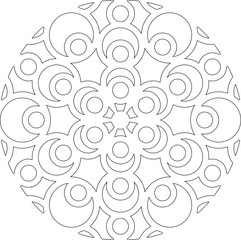 Vector sketch illustration of traditional ethnic vintage classic mandala ornament design drawing full engraving 