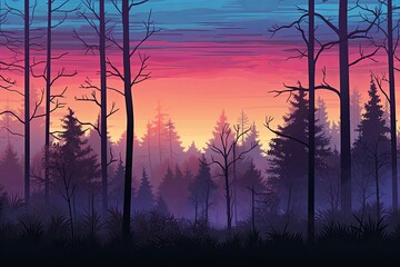 Twilight Forest Clearing Gradients: Surreal Spectrum of Calm