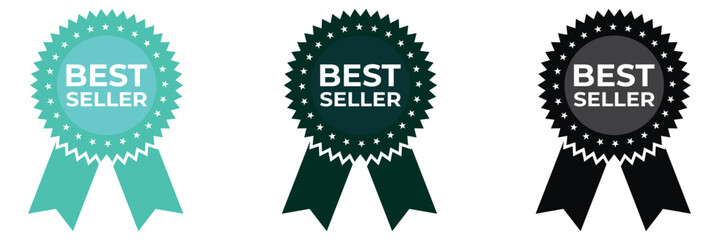 set of best seller stickers, badges, labels vector illustration.  isolated on white background