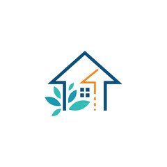 Eco Green House, Smart Home Logo Design Template Vector Illustration