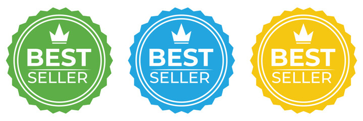 set of best seller stickers, badges, labels vector illustration.  isolated on white background