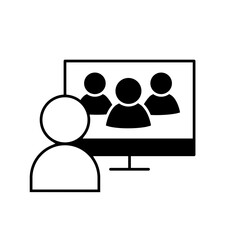 Online Training vector icon. webinar illustration sign. conference symbol.
