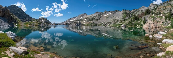 Serene Lake in the Wasatch Mountains of Salt Lake - A Breathtaking National