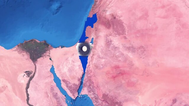 Global Tensions: Missile Crisis between Iran l and Israel - Map and Globe Concept with Explosive Implications