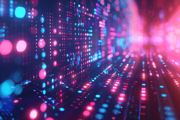 Fototapeta premium Vector illustration of a technology background, featuring a big data concept with binary computer code, symbolizing the complexity and vastness of digital data 