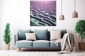 Gradients of Winding River Reflections: Flowing Water Pattern Art Print