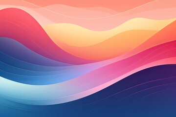 River Color Gradient: Winding Reflections Retro Design - obrazy, fototapety, plakaty