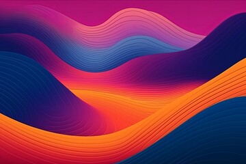 Winding River Reflection Gradients: Stunning Retro River Color Gradient Design - obrazy, fototapety, plakaty