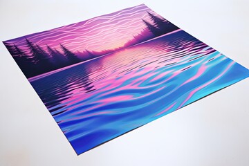 Reflective Water Gradients: Winding River Modern Flyer Art - obrazy, fototapety, plakaty