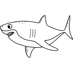 Coloring line shark