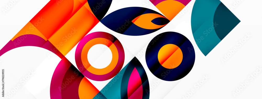 Aufkleber a bunch of colorful geometric shapes on a white background high quality