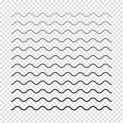 Water wave, sea wave set. Zigzag line. Water logo, symbol vector collection.