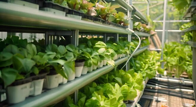 Automated Hydroponics System, Modern Agriculture and Efficiency,Suatainable concept
