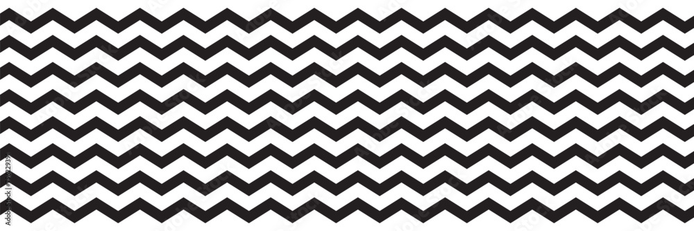 Wall mural regular black and white zigzag chevron pattern, seamless zig zag line texture abstract geometry back